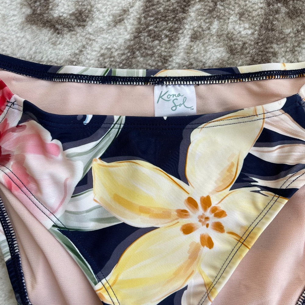 Kona Sol Floral Print Bikini Bottom NWT - Picture 4 of 7